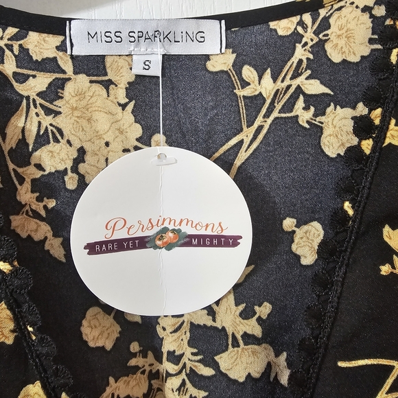 Boutique Black & Gold Floral High-Low Dress – NWT - Picture 8 of 12